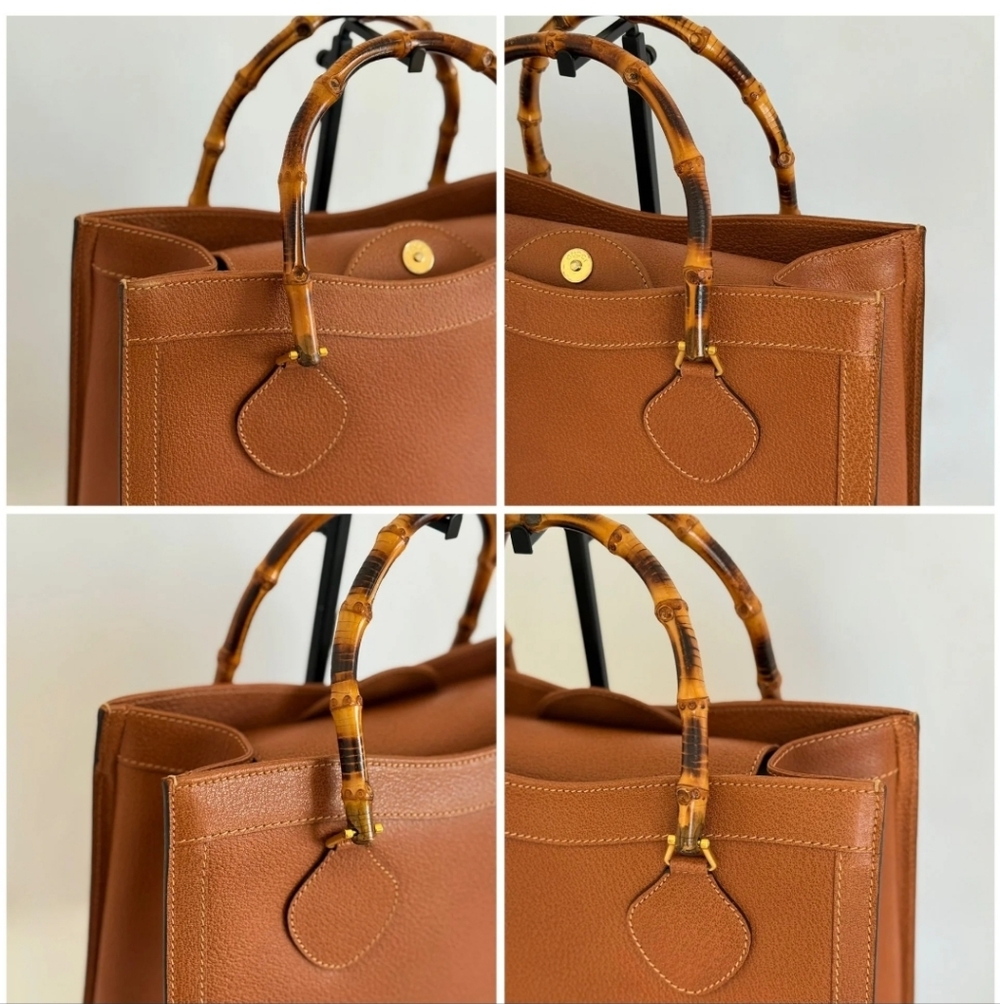 Gucci Princess Lady Diana Bamboo Leather Tan Brown Bag With Certificate - Picture 9 of 16